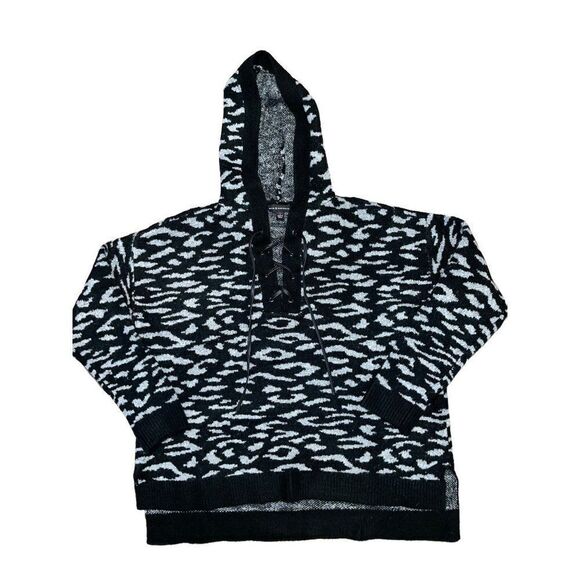 Rock Republic Hooded V-Neck Animal Leopard Print Sweater Size XL - Picture 10 of 15